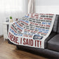 Fan Favorites Quote Blanket